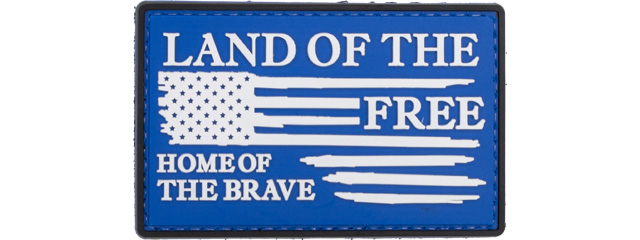 Land of the Free, Home of the Brave PVC Patch (Color: Blue / White)
