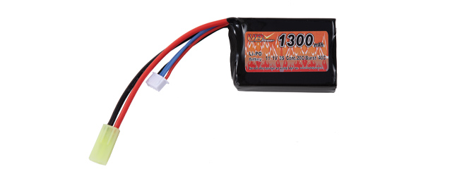 VB Power High Performance 11.1v 1300 mAh 20C / 40 LiPo Brick Battery - Click Image to Close