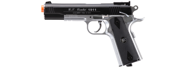 Win Gun Sport 1911 CO2 Non-Blowback Airsoft Pistol w/ Accessory Rail (Color: Black / Silver)