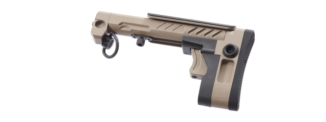 Atlas Custom Works PT-3 Telescopic Side Folding Buttstock for AK Airsoft AEG Rifles (Color: Desert Tan)