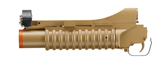 Double Bell Full Metal 40mm 3-in-1 M203 Airsoft Gas Grenade Launcher for M4/M16 Series Airsoft Rifles (Color: Tan)