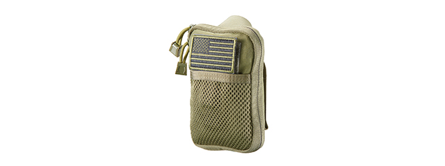 Code 11 Pocket Pouch with U.S. Flag Patch (Color: OD Green)