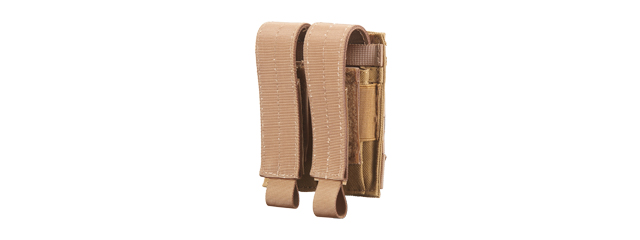 Code 11 Molle Double Pistol Magazine Pouch (Color: Tan)