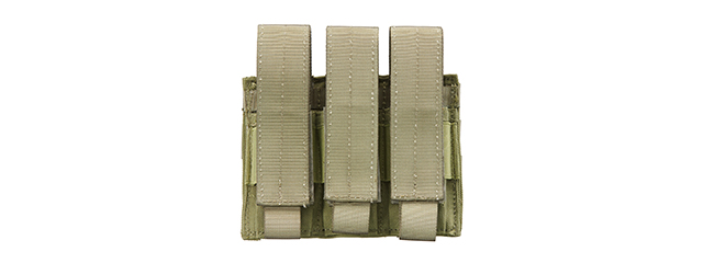 Code 11 Molle Triple Pistol Magazine Pouch (Color: OD Green)