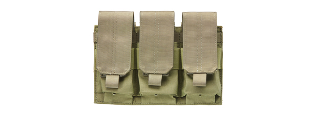 Code 11 Molle Ready Triple M4 Magazine Pouch (Color: OD Green)