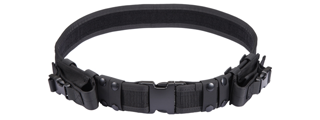 Code 11 Tactical Battle Belt w/ Pistol Magazine Pouches (Color: Black)