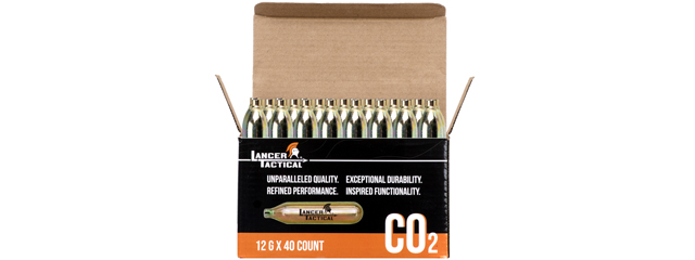 Lancer Tactical High Pressure 12 Gram CO2 Cartridges for Airsoft / Airguns (Pack of 40)