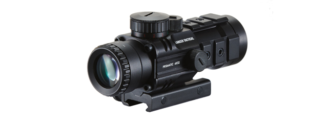 Lancer Tactical Prismatic 4x32 Compact Scope with Illuminated Reticle (Color: Black)