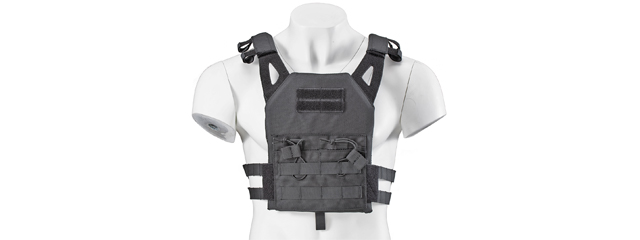 Lancer Tactical Kid's Tactical Vest w/ EVA Plates (Color: Black)