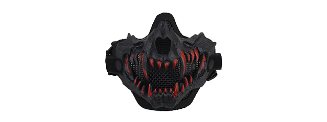 Fangs Mesh Lower Face Mask (Color: Black)