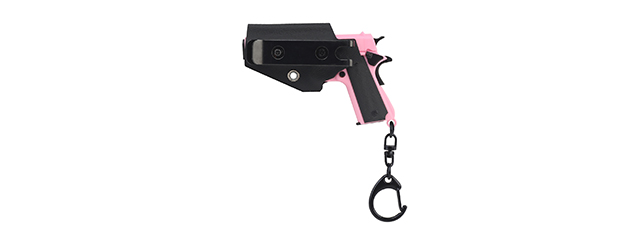 Tactical Detachable Mini 1911 Pistol Keychain with Holster (Color: Pink)