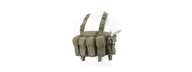 Lancer Tactical Fully Adjustable AK Chest Rig (Color: OD Green)