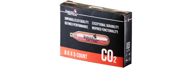 Lancer Tactical High Pressure 8 Gram CO2 Cartridges for Airsoft / Airguns