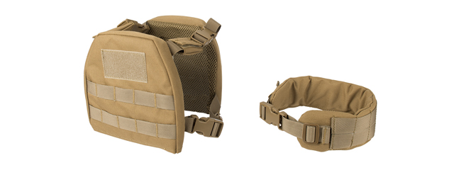 Lancer Tactical X-Small 1000D Nylon Youth Molle Vest with Battle Belt (Color: Tan)