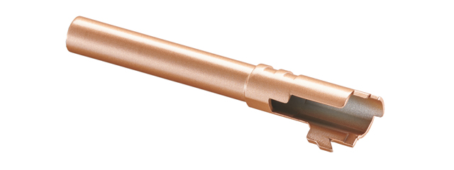 Double Bell Smooth 5 inch Threaded Hi-Capa Airsoft Pistol Outer Barrel (Color: Luxury Gold)