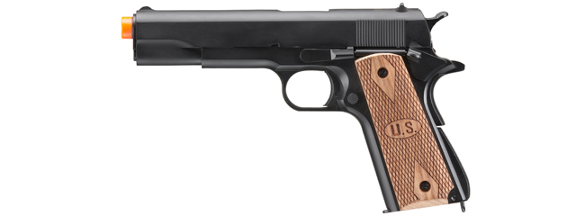 Double Bell M1911 Green Gas Blowback Airsoft Pistol w/ Wood Grip (Color: Black)