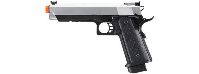 Double Bell Green Gas Hi-Capa 5.1 Gas Blowback Airsoft Pistol w/ Silver Slide - Click Image to Close