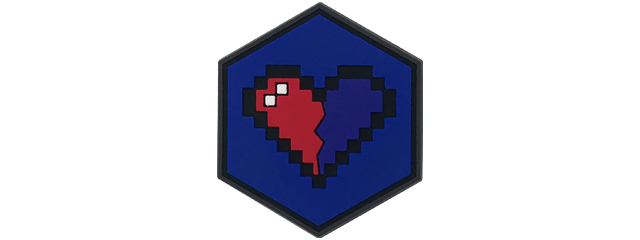 Hexagon PVC Patch 4 Bit Heart