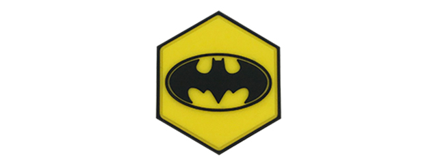 Hexagon PVC Patch Yellow Batman Logo
