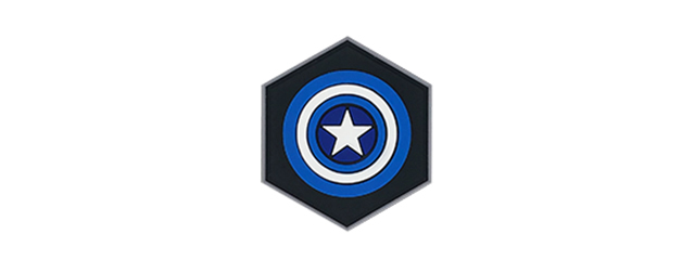 Hexagon PVC Patch Blue Captain America Shield