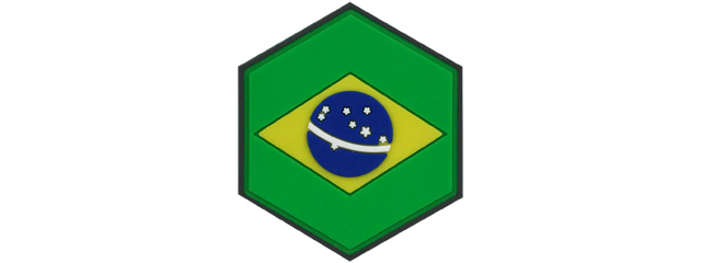 Hexagon PVC Patch Brazil Flag