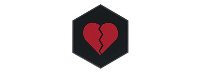 Hex PVC Patch Broken Heart