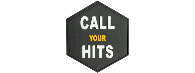 Hexagon PVC Patch "Call Your Hits" - Click Image to Close