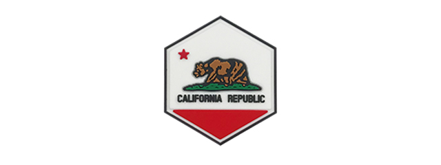 Hexagon PVC Patch California Flag