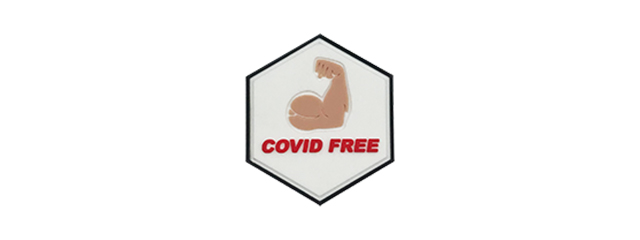 Hexagon PVC Patch Covid Free White Muscle
