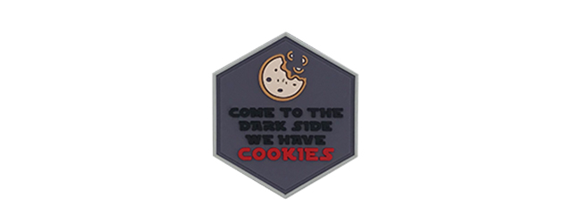 Hexagon PVC Patch "Dark Side has Cookies"