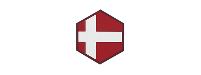 Hexagon PVC Patch Denmark Flag