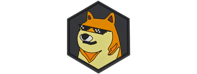 Hexagon PVC Patch Cool Doge