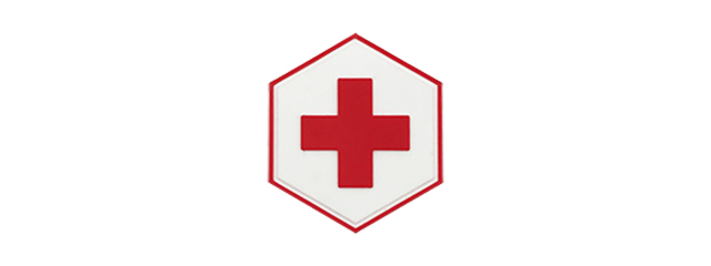 Hexagon PVC Patch Red Cross