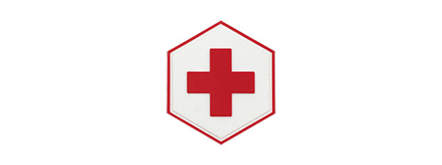Hexagon PVC Patch Red Cross