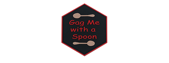 Hexagon PVC Patch "Gag me with a spoon"