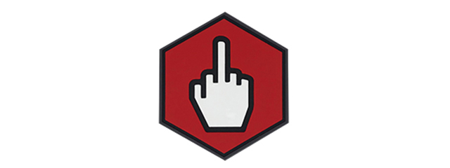 Hexagon PVC Patch "Middle Finger"