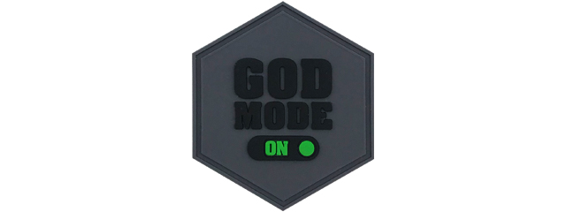 Hexagon PVC Patch "God Mode On"