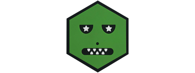 Hexagon PVC Patch Green Monster
