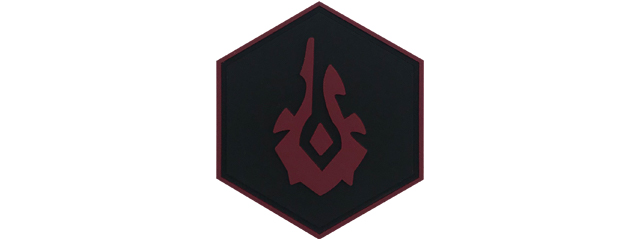 Hexagon PVC Patch World Of Warcraft Horde Symbol