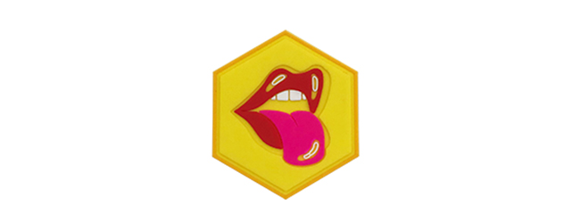 Hexagon PVC Patch Hot Kiss