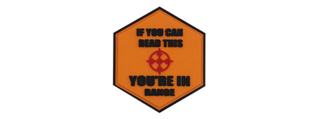 Hexagon PVC Patch "If You Can Read This, You're in Range"