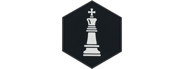 Hex PVC Patch White King Chess Piece