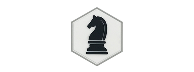 Hex PVC Patch Black Knight Chess Piece