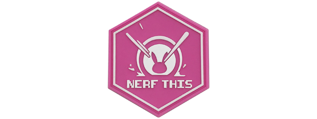 Hexagon PVC Patch D.VA "Nerf This" (Color: Pink)