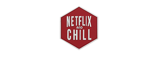 Hexagon PVC Patch "Netflix and Chill"