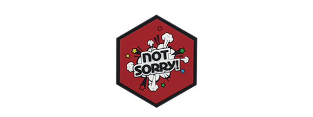 Hexagon PVC Patch "Not Sorry" Red