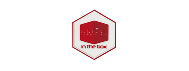 Hexagon PVC Patch "Pew Pew in the box"