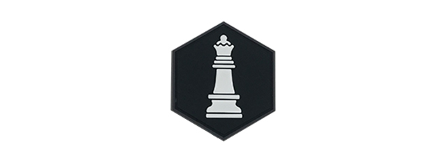 Hex PVC Patch White Queen Chess Piece
