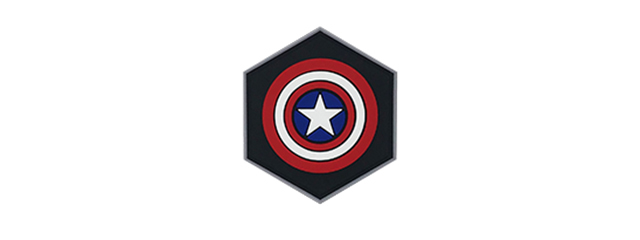 Hexagon PVC Patch Red Captain America Shield