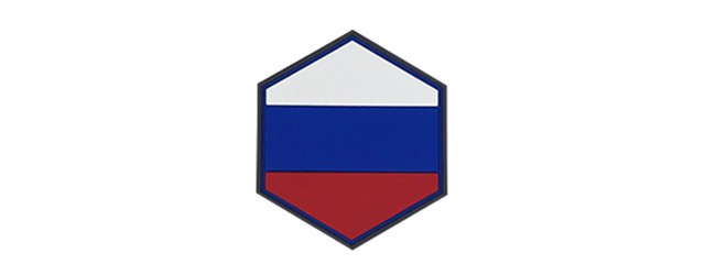 Hexagon PVC Patch Russia Flag